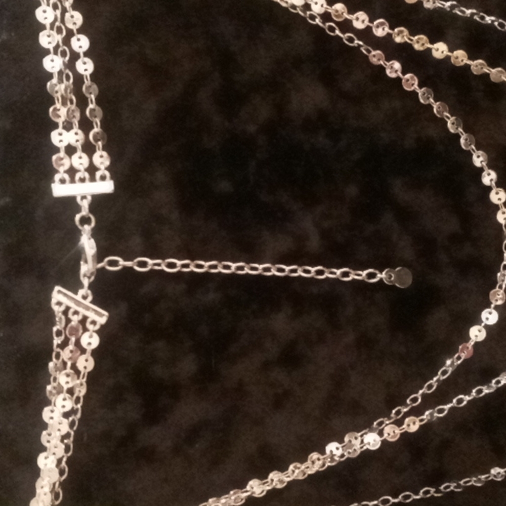 Baublebar 3 layer silver tone necklace.16 inches to 22 inches. - Picture 3 of 3